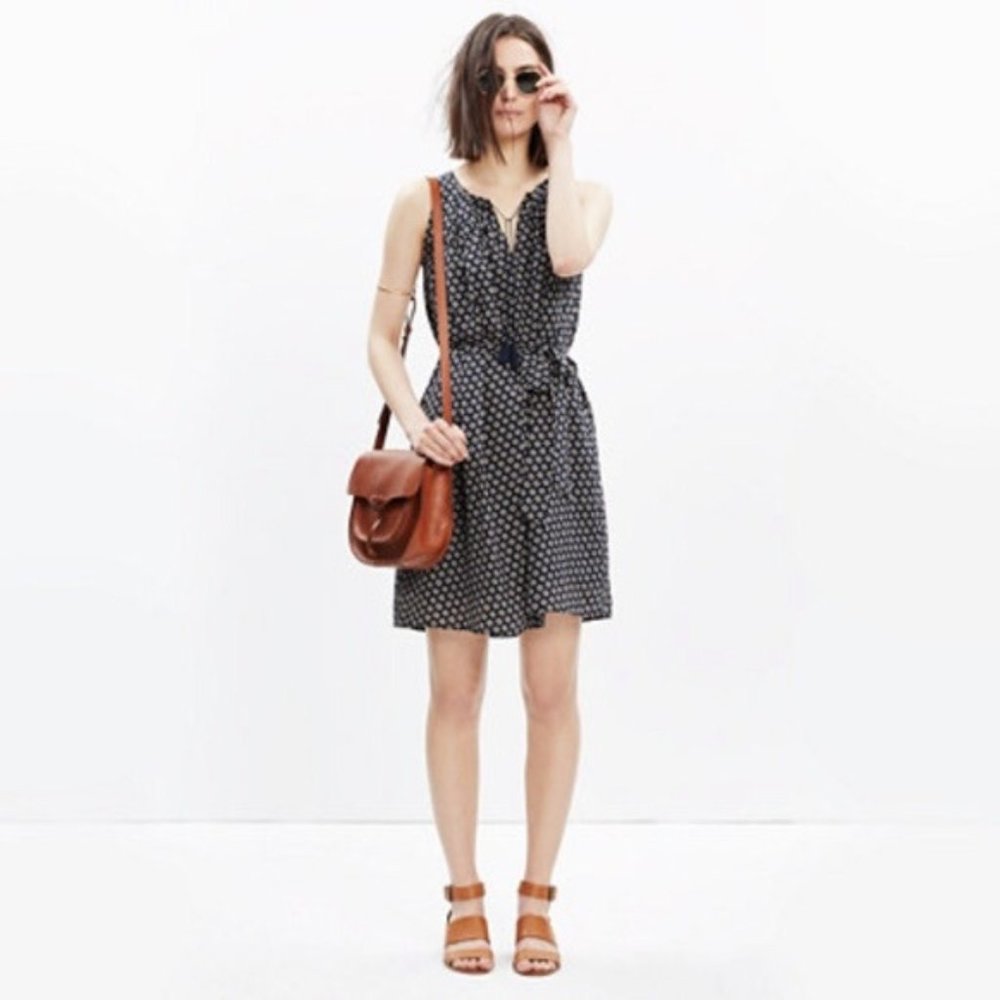 Madewell Ville Coin Tile silk dress